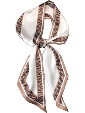 Women's Coffee Diamond Edge Fashion Elegant Oblique Angle Scarves Bag Scarfs